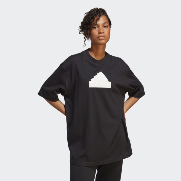 T-shirt Future Icon Badge Of Sport Boyfriend Noir Adidas