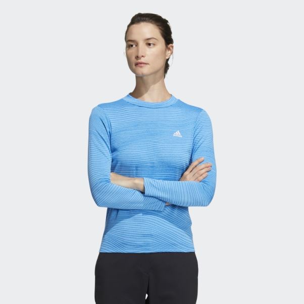 Made To Be Remade Chemise Manches Longues Col Cheminée Bleu Adidas