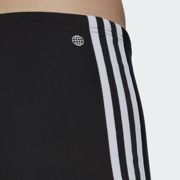 Boxer De Bain Classique 3 Bandes Noir Adidas