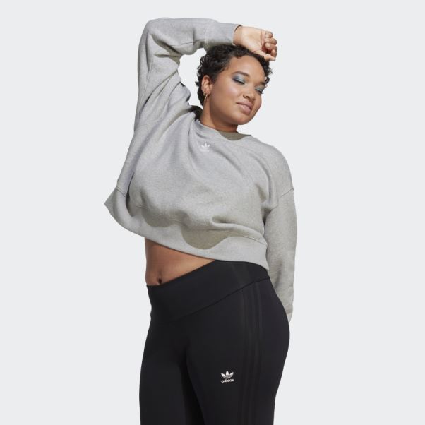 Sweat-shirt Adicolor Essentials Crew (taille Plus) Adidas Gris Moyen