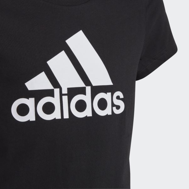 Adidas Essentials T-shirt En Coton à Gros Logo Noir