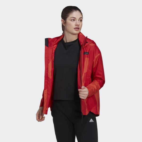 Veste Marimekko Traveer Rain.rdy Adidas Orange