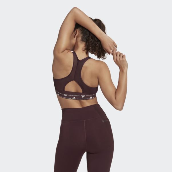 Brassière D'entraînement à Maintien Moyen Powerreact Bordeaux Adidas