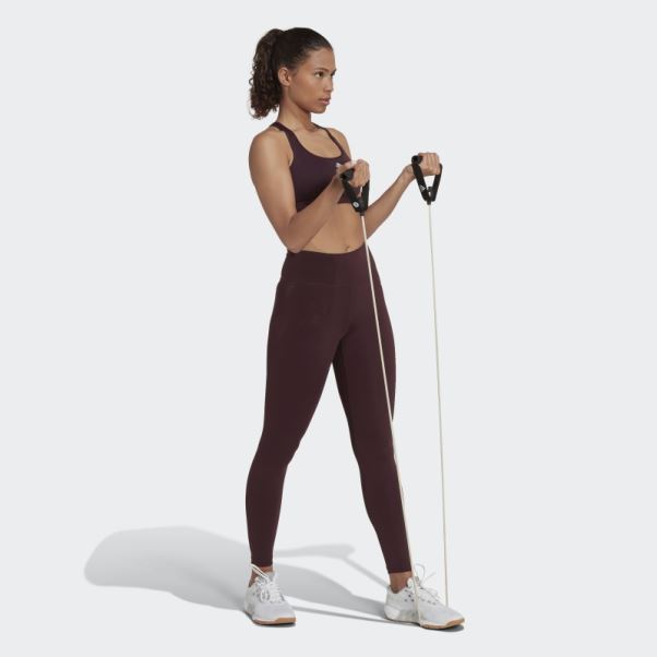 Brassière D'entraînement à Maintien Moyen Powerreact Bordeaux Adidas
