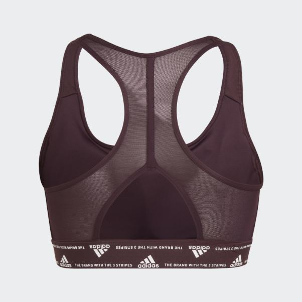 Brassière D'entraînement à Maintien Moyen Powerreact Bordeaux Adidas