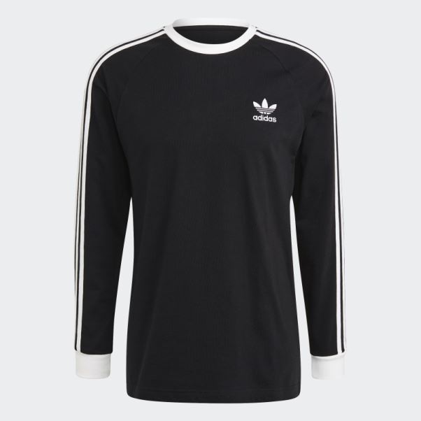 Adicolor T-shirt à Manches Longues Classics à 3 Bandes Noir Adidas
