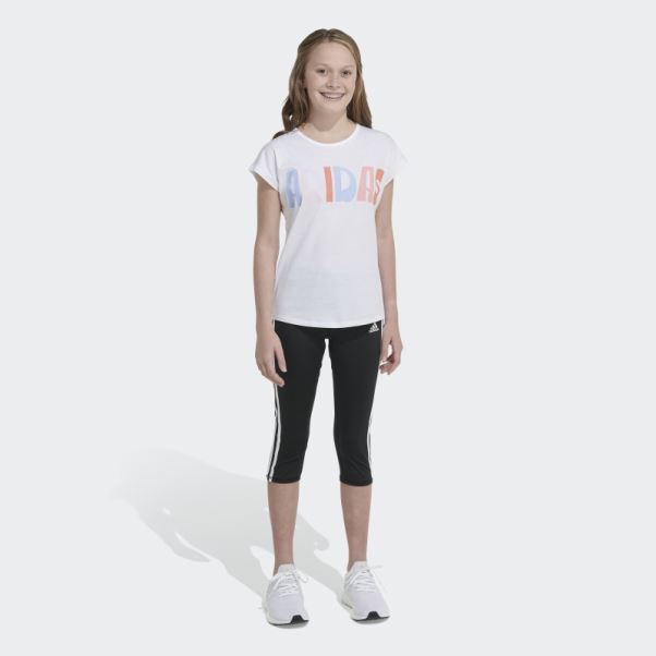Tee Shirt Mancherons Adidas Blanc