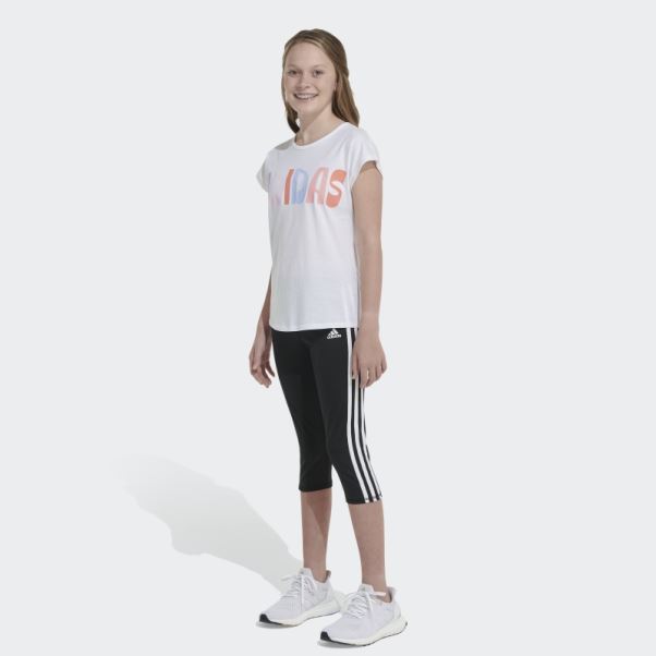 Tee Shirt Mancherons Adidas Blanc