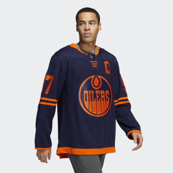 Maillot Adidas Bleu Marine 09 Ccm-sld Oilers Mcdavid Troisième Authentique