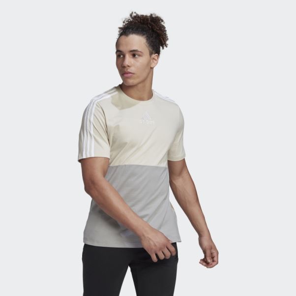 Tee Shirt Essentials Colorblock Adidas Aluminium