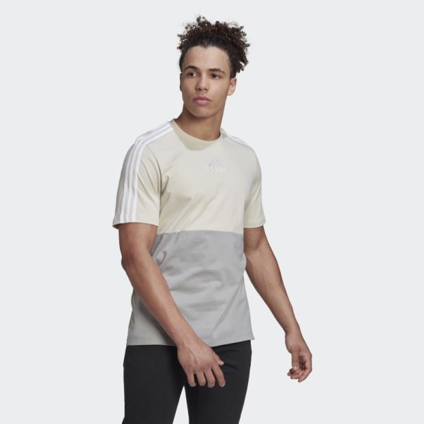 Tee Shirt Essentials Colorblock Adidas Aluminium