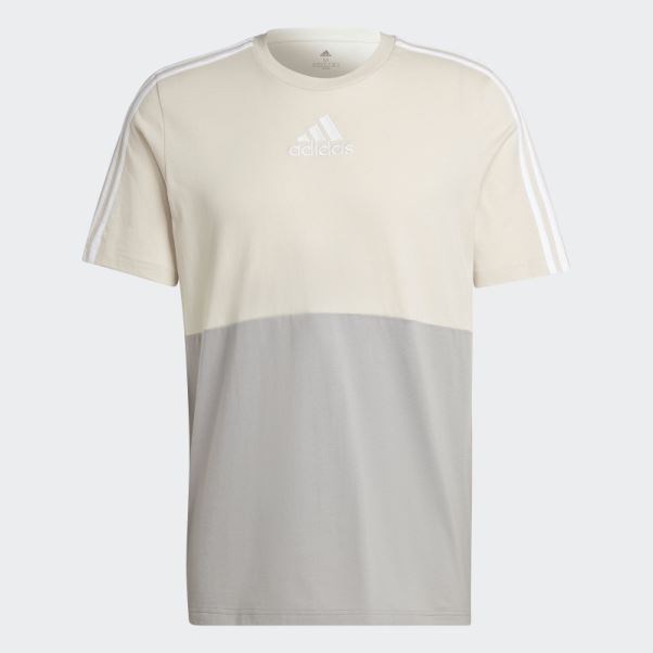 Tee Shirt Essentials Colorblock Adidas Aluminium