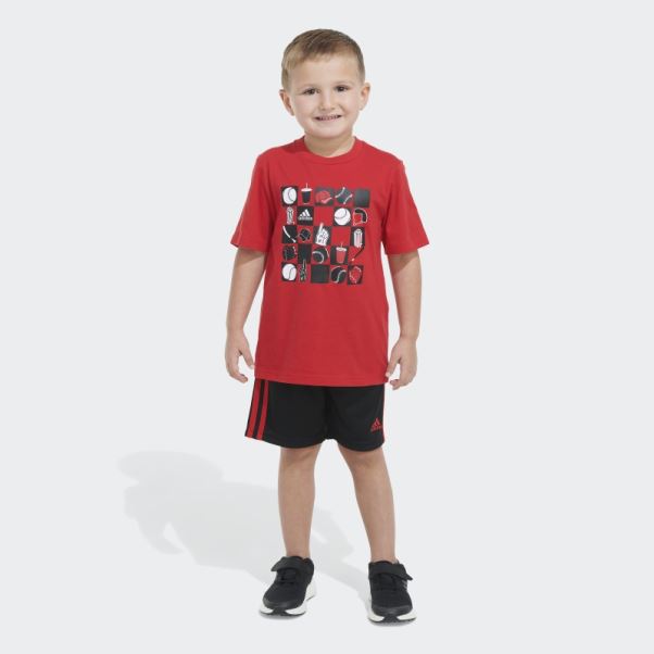 Ensemble T-shirt Et Short Graphique écarlate Adidas