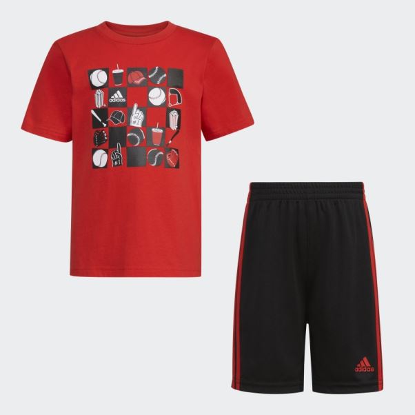 Ensemble T-shirt Et Short Graphique écarlate Adidas