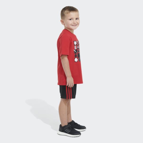 Ensemble T-shirt Et Short Graphique écarlate Adidas