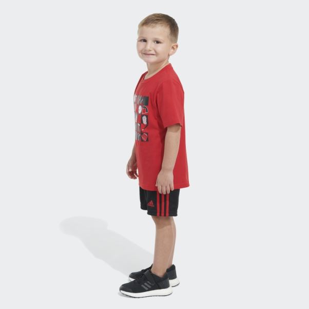 Ensemble T-shirt Et Short Graphique écarlate Adidas