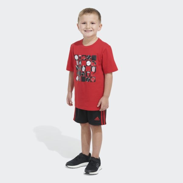 Ensemble T-shirt Et Short Graphique écarlate Adidas