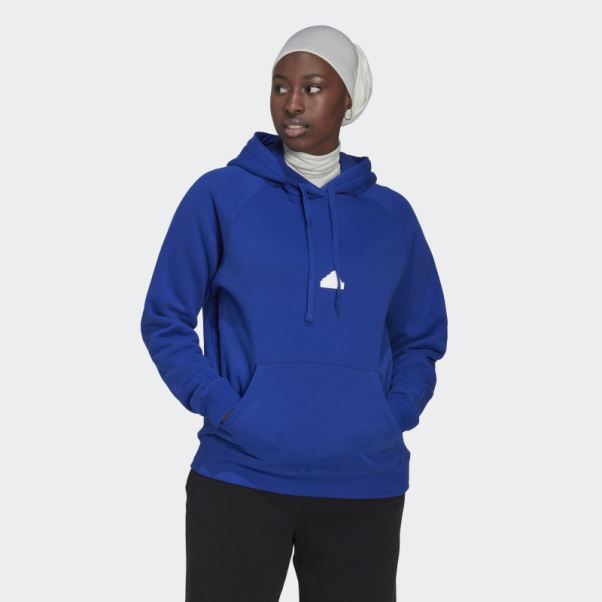 Sweat à Capuche Oversize Adidas Bleu
