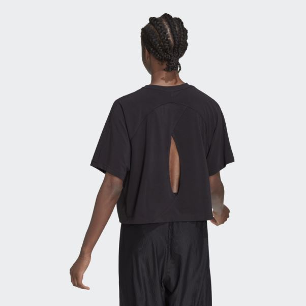 T-shirt Noir Adidas Aeroready à Dos Croisé
