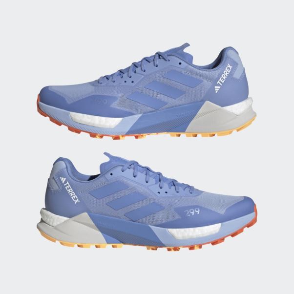 Bleu Aube Adidas Terrex Agravic Ultra Trail Chaussures De Course