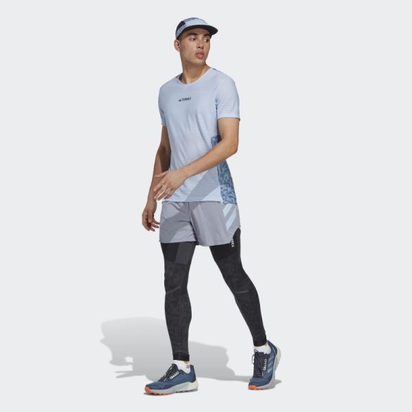 T-shirt De Trail Running Bleu Terrex Agravic Pro Adidas