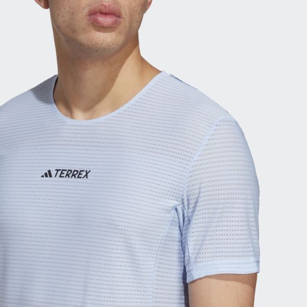T-shirt De Trail Running Bleu Terrex Agravic Pro Adidas
