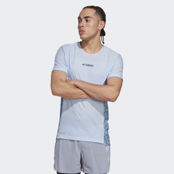 T-shirt Terrex Agravic Pro Trail Running Adidas Bleu Aube