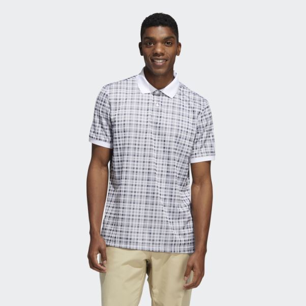 Polo Blanc à Carreaux Adicross Adidas