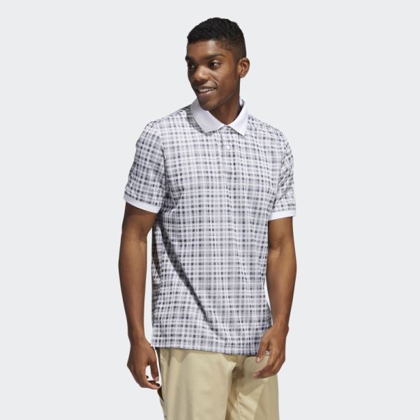 Polo Blanc à Carreaux Adicross Adidas