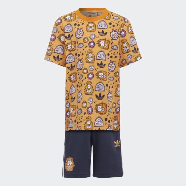 Ensemble Short Et T-shirt Adidas X Kevin Lyons Hazy Orange Mode