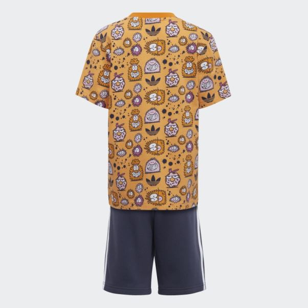 Ensemble Short Et T-shirt Adidas X Kevin Lyons Hazy Orange Mode