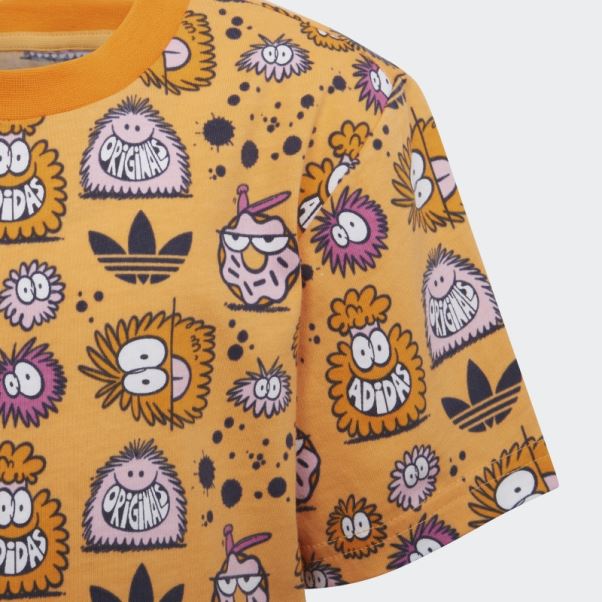 Ensemble Short Et T-shirt Adidas X Kevin Lyons Hazy Orange Mode