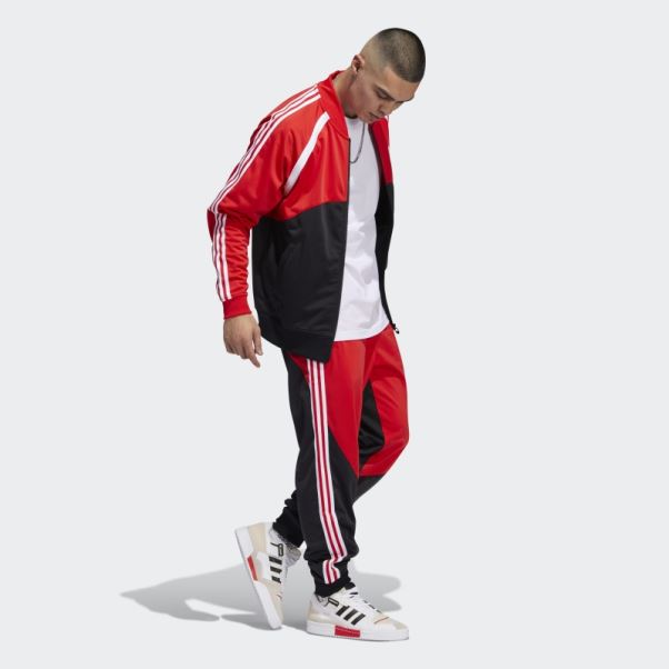 Pantalon De Survêtement Adidas Sst Bloqué Rouge