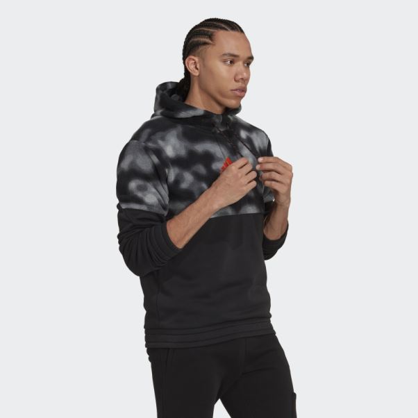 Sweat à Capuche Adidas Polaire Nature Noir