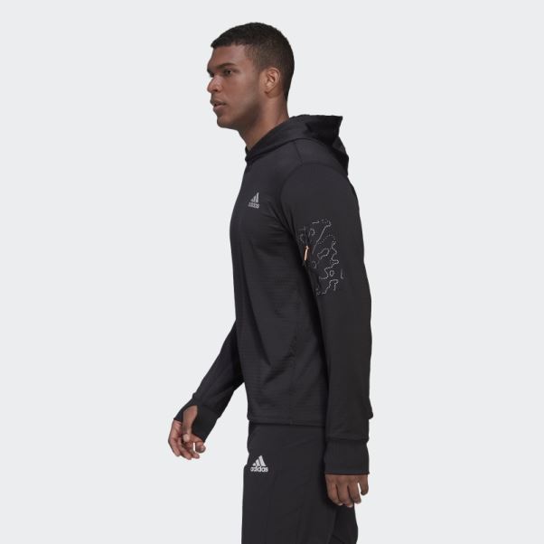 Adidas Polaire X-city Running Sweat à Capuche Noir Mode