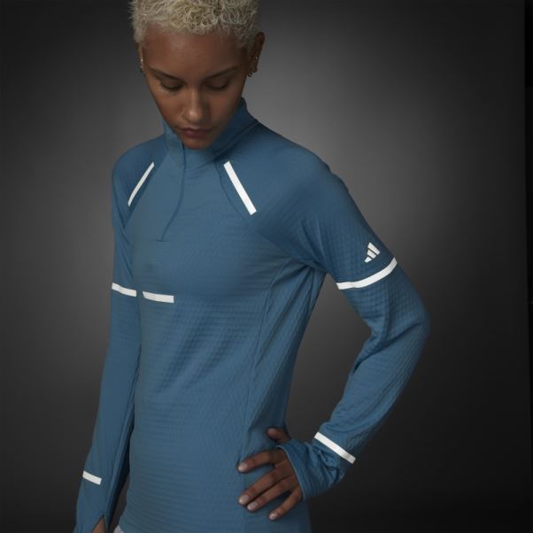 Reflect At Night X-city Haut De Course à Manches Longues Adidas Bleu Fashion