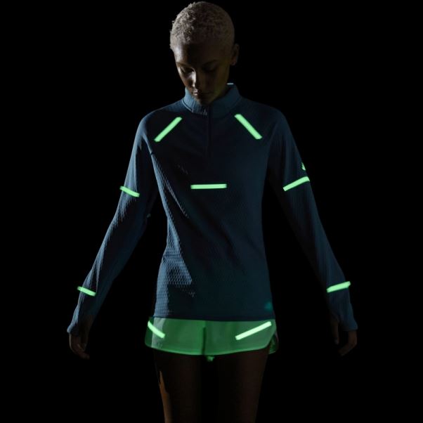 Reflect At Night X-city Haut De Course à Manches Longues Adidas Bleu