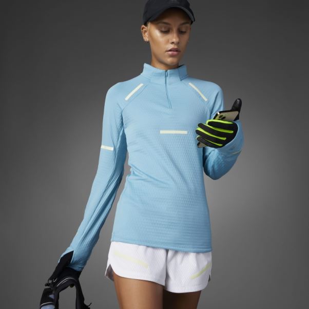 Reflect At Night X-city Haut De Course à Manches Longues Adidas Bleu