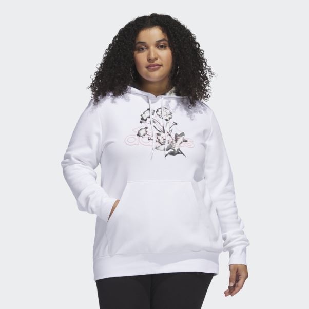 Sweat à Capuche Bloom (taille Plus) Blanc Adidas
