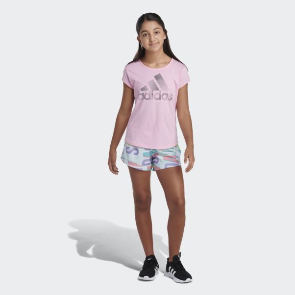 Short Tissé Imprimé Adidas Menthe Glacée