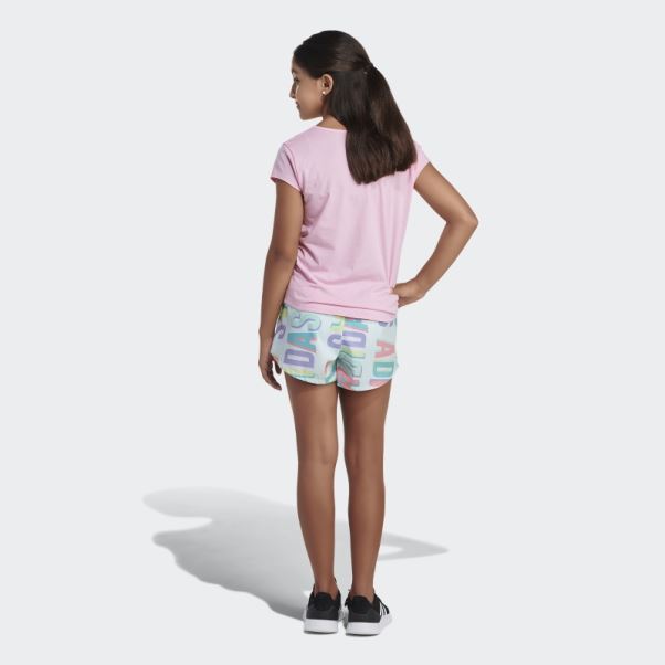 Short Tissé Imprimé Adidas Menthe Glacée