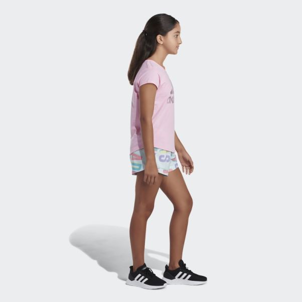 Short Tissé Imprimé Adidas Menthe Glacée