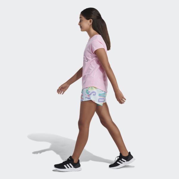 Short Tissé Imprimé Adidas Menthe Glacée