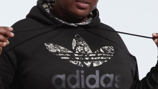 Sweat à Capuche Logo Adidas Noir (grande Taille)