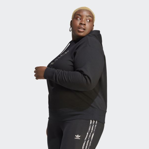 Sweat à Capuche Logo Adidas Noir (grande Taille)