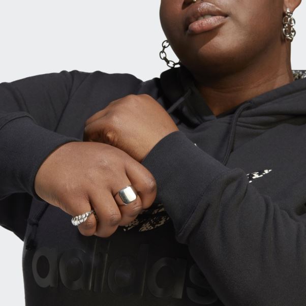 Sweat à Capuche Logo Adidas Noir (grande Taille)