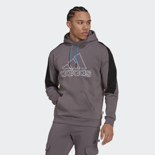 Sweat à Capuche Adidas Future Icons En Molleton Brodé Avec écusson De Sport Gris Trace