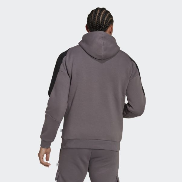 Sweat à Capuche Adidas Future Icons En Molleton Brodé Avec écusson De Sport Gris Trace