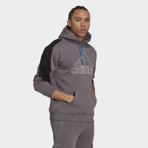 Sweat à Capuche Adidas Future Icons En Molleton Brodé Avec écusson De Sport Gris Trace