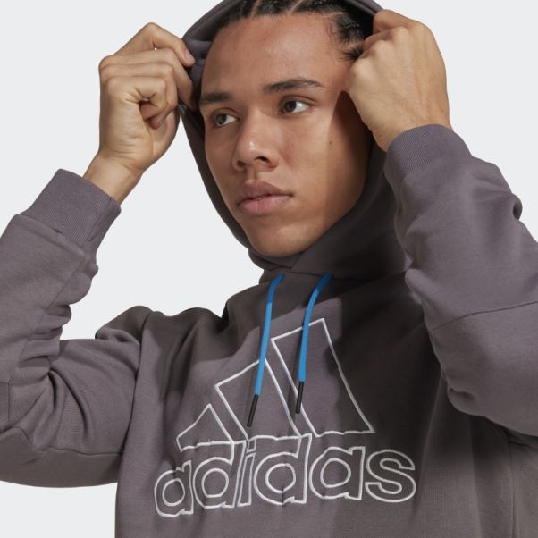 Sweat à Capuche Adidas Future Icons En Molleton Brodé Avec écusson De Sport Gris Trace